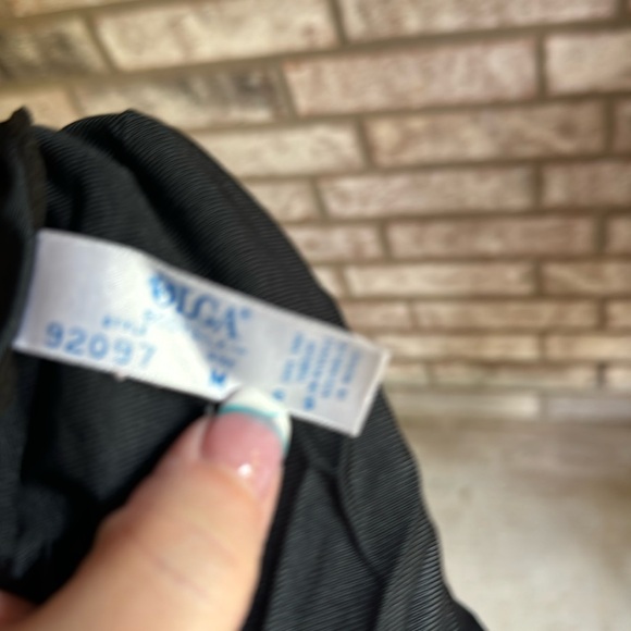 Nos Vintage Olga M Body silk black nylon Full Gown Sweep Oldstock - Picture 2 of 11